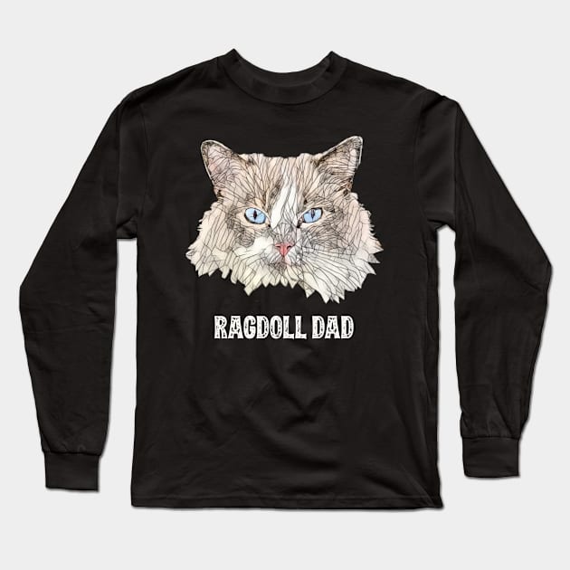 Ragdoll Dad Father's Day Gift Long Sleeve T-Shirt by DoggyStyles